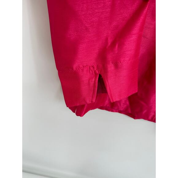 Chico's Jacket Women Size 16/18 Barbie Pink Mid Length Shantung Button Front NWT - Picture 4 of 10